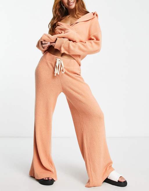 Premium Viscose Jersey And Satin Wide Leg Sweatpants