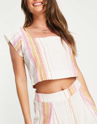 Ripcurl Rip Curl Heat Wave beach co-ord top in multi stripe