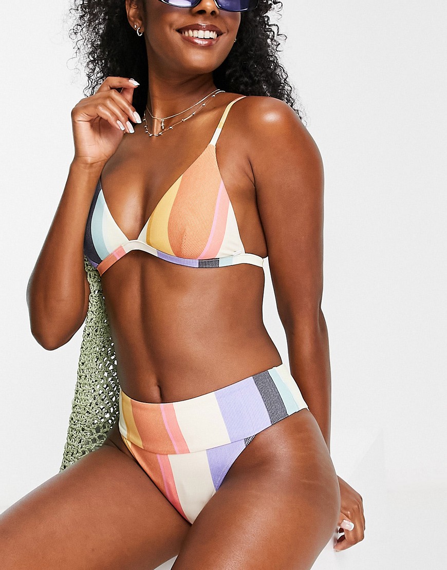 Ripcurl Rip Curl Heat Wave Triangle Bikini Top In Multi Stripe