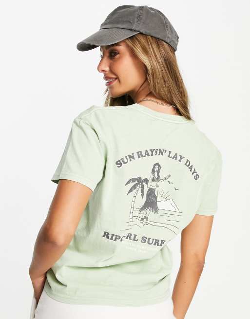 Rip Curl Hula relaxed t-shirt in khaki 