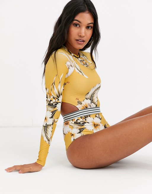 Rip Curl Island Time long sleeve surf suit in floral print