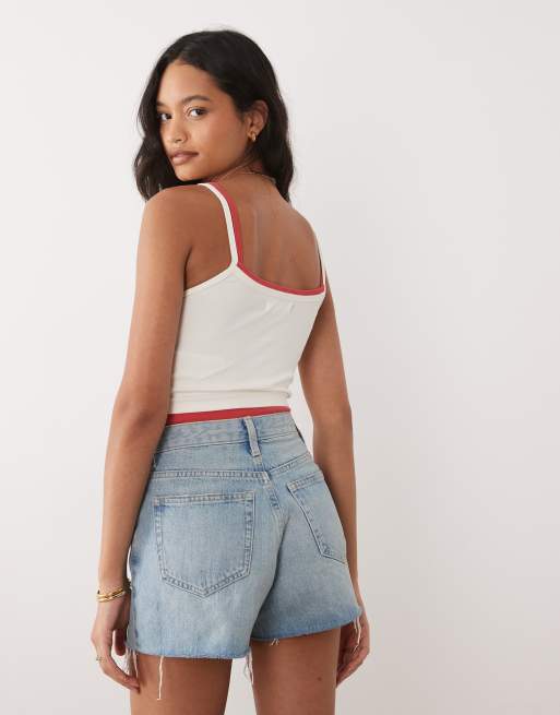 Rip Curl layered crop beach cami in white, 4 of 4