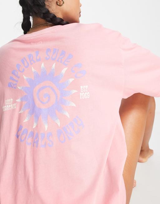 Rip Curl - Locals Only - T-shirt boyfriend oversize style classique - Rose 