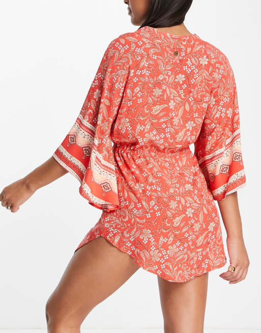 paisley | red in Lunar ASOS Tides Curl beach kimono Rip