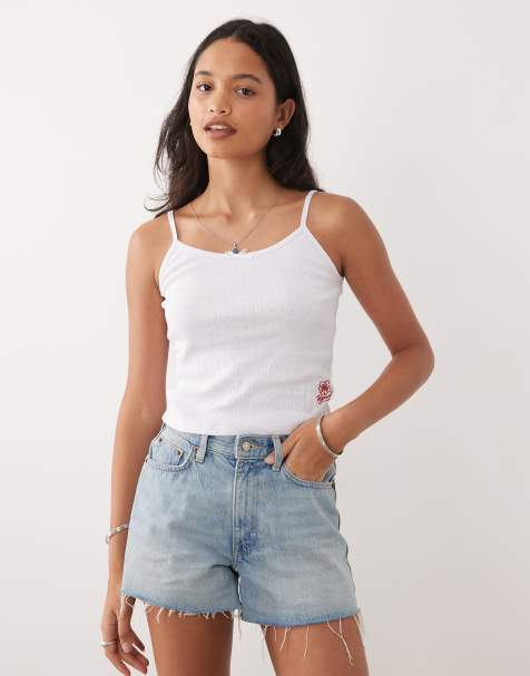 Rip Curl pointelle cami beach top in white - view 1