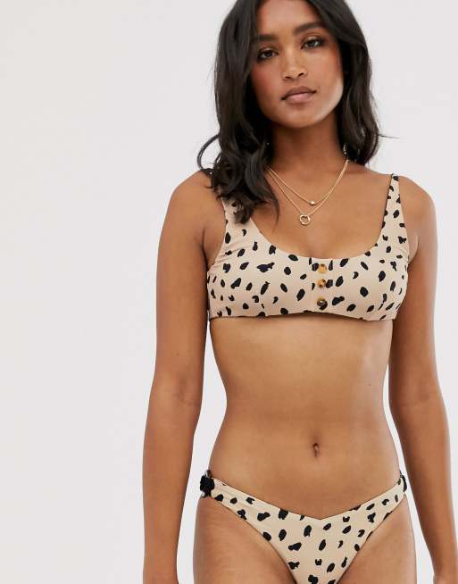 Rip Curl Roam Free reversible crop high leg bikini in animal, 2 of 2