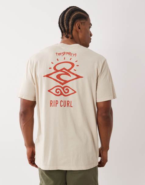 Rip Curl search icon print t-shirt in vintage white - view 1
