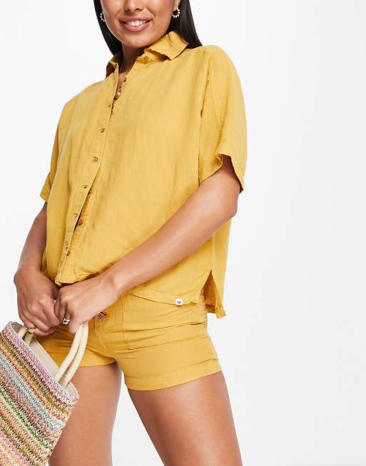 Rip Curl Summer Palm co-ord beach shirt in sand , 4 of 4