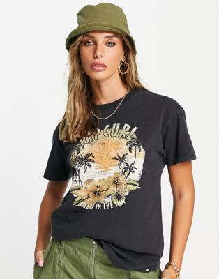 Femme Rip Curl - Sunchaser - T-shirt oversize - Noir