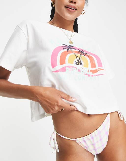 Rip Curl – Sunny Paradise – Vit t-shirt i kort design 