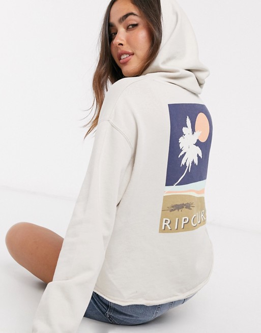 Rip Curl Sunsetters back logo placement hoodie in stone | ASOS