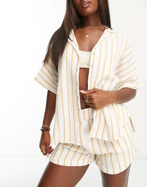 Rip Curl - Surf - Camicia da spiaggia premium a righe in coordinato 