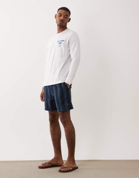 Rip Curl volley short in navy stripe - view 1