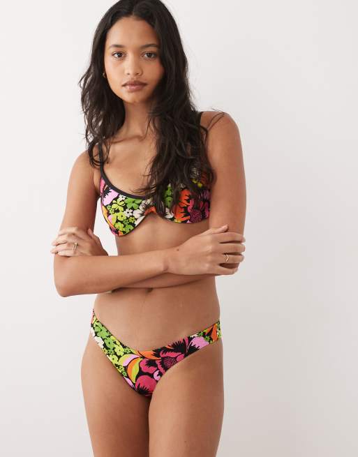 Rip Curl X Farm Rio floral print underwire bikini top in multi, 4 of 4