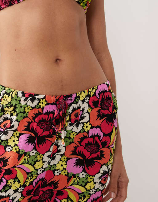 Rip Curl X Farm Rio floral print wide leg trouser in multi, 3 of 4