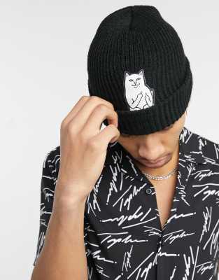 Rip N Dip Lord Nermal ribbed beanie in black