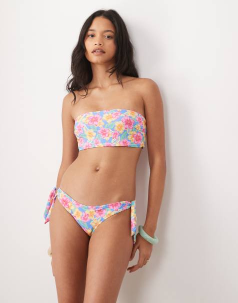 Ripcurl - Bas de bikini à fleurs avec liens sur les côtés - Rose multicolore - view 1