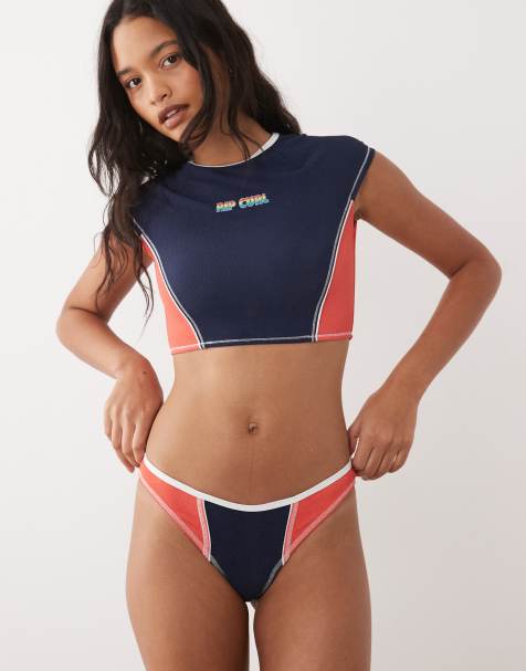 Ripcurl - Bikini met kleurvlakken in marineblauw - view 1