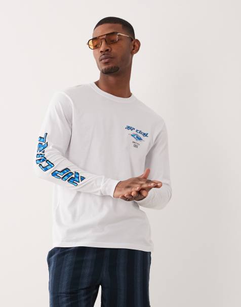 Ripcurl - Hvid T-shirt med lange ærmer og print - view 1