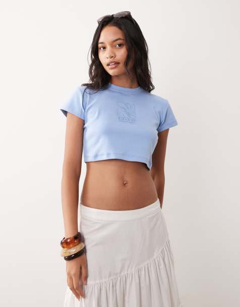 Ripcurl – Knapp geschnittenes Strand-T-Shirt in Himmelblau - view 1