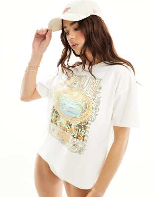 Ripcurl - Long Days - Afslappet hvid T-shirt med print 