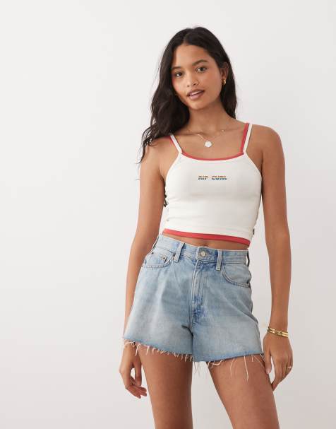 Ripcurl – Mehrlagiges, kurzes Strand-Camisole in Weiß - view 1