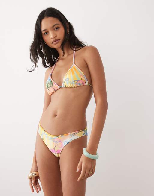 Ripcurl - Mix & Match - Bikini à imprimé plage - Jaune multicolore