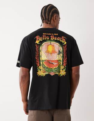 Ripcurl Pro Bells Print T-shirt In Black