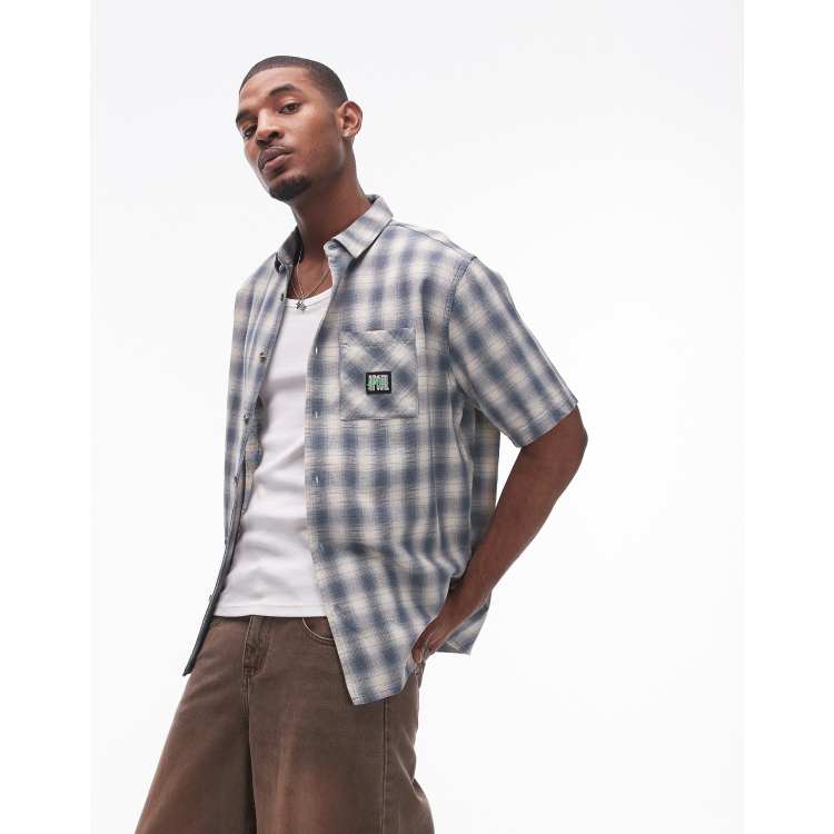 LOCO SKAILZ Chemise Homme Grande Manches Courtes Performance Pêche UPF