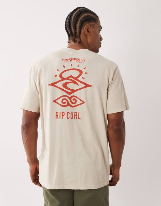 Ripcurl – Search Icon – Biały T-shirt z nadrukiem w stylu vintage