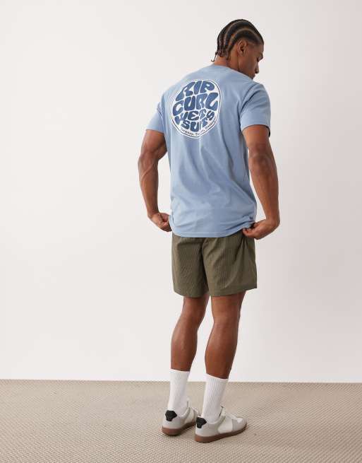 Ripcurl - T-shirt in denim sbiadito con stampa effetto bagnato, 2 di 5