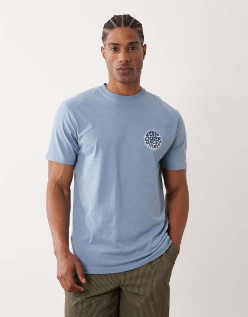 Ripcurl - T-shirt in denim sbiadito con stampa effetto bagnato, 3 di 5