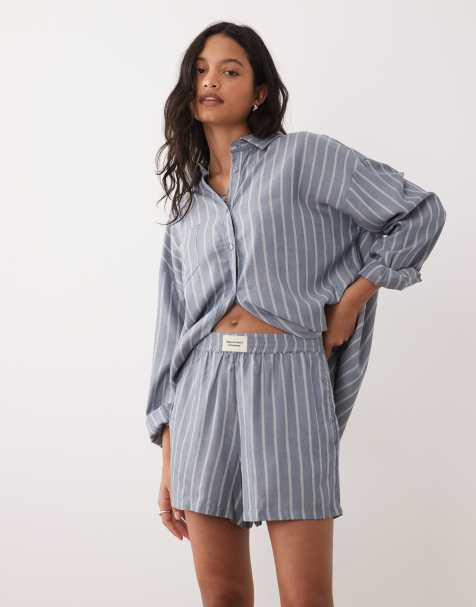 Ripcurl - Tusmørkeblå strand-boksershorts med striber - view 1