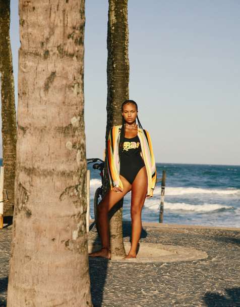 Ripcurl X Farm Rio - Gestreept strandoverhemd in multi - view 1