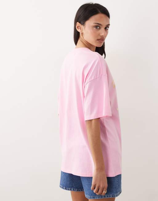 Ripcurl X Farm Rio – Ljusrosa T-shirt i oversize med tryck, 2 av 4