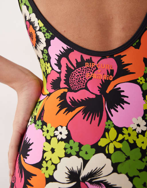 Ripcurl X Farm Rio - Unitard met bloemenprint in multi, 4 van 6