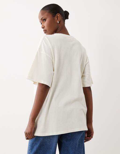 Ripcurl x Farm Rio – Waniliowy T-shirt oversize z grafiką, 4 z 7