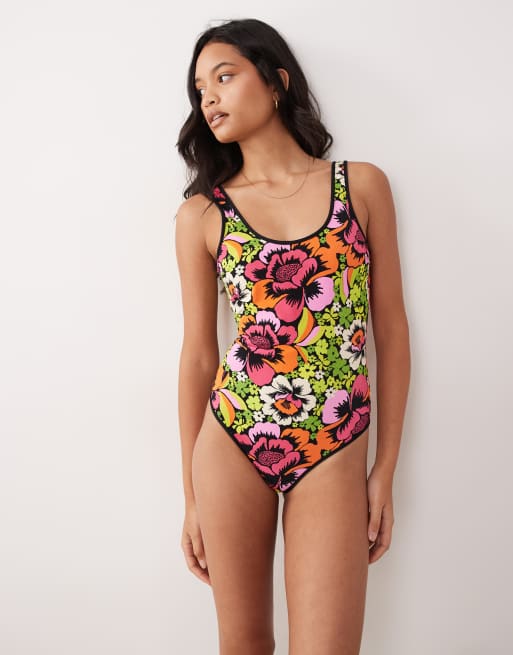Ripcurl X Farm – Rio – Wendbarer Badeanzug in Schwarz mit Blumenmuster, 3 von 6