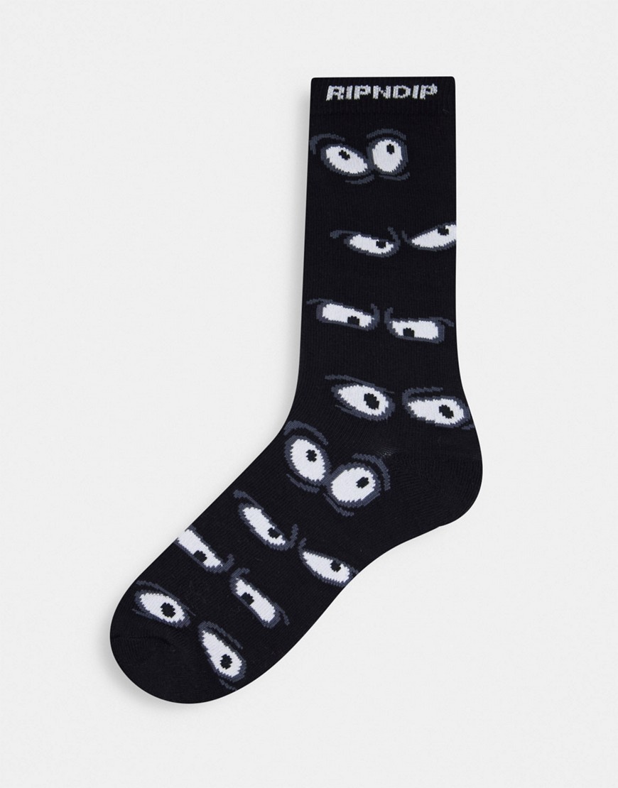 RIPNDIP all eyez all-over socks in black
