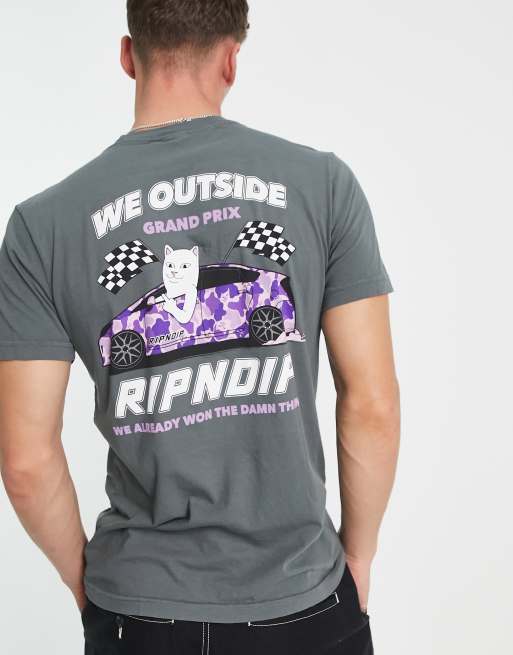 RIPNDIP – Already Won –T-Shirt in Anthrazit mit Brust- und Rückenprint, 2 von 4