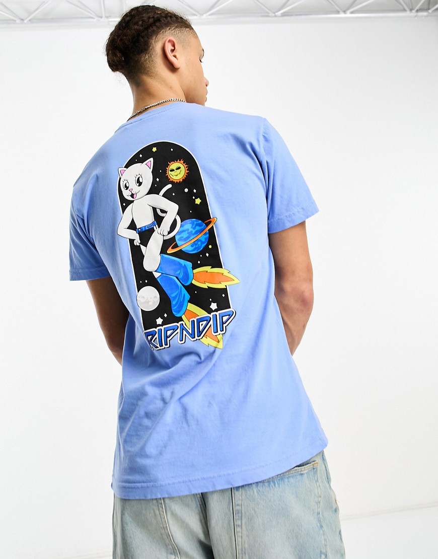 Rip N Dip RIPNDIP astro T-shirt in blue with chest and back print