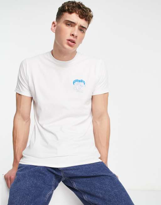 RIPNDIP - Bassrush - T-shirt met print op de borst en rug in wit