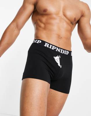 RIPNDIP boxers in black with peek a nermal print