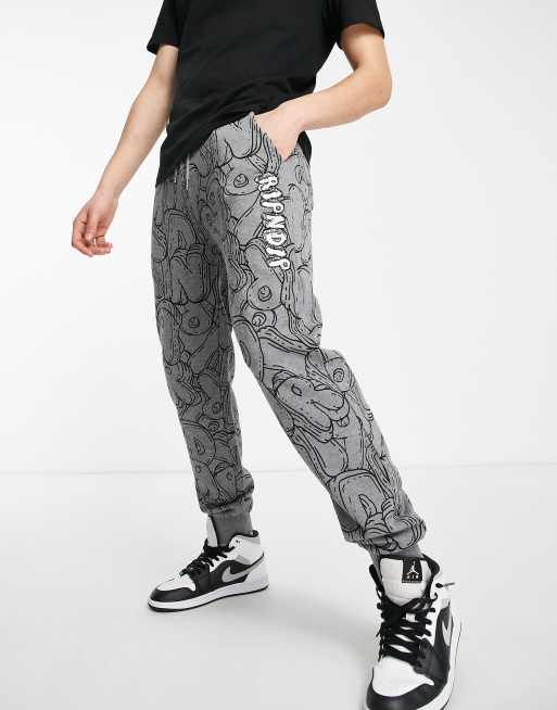 RIPNDIP bubble bobble all-over trackies in charcoal