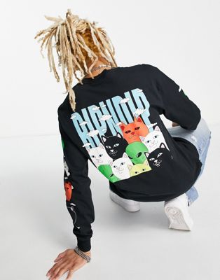 RIPNDIP bunched up long sleeve top in black