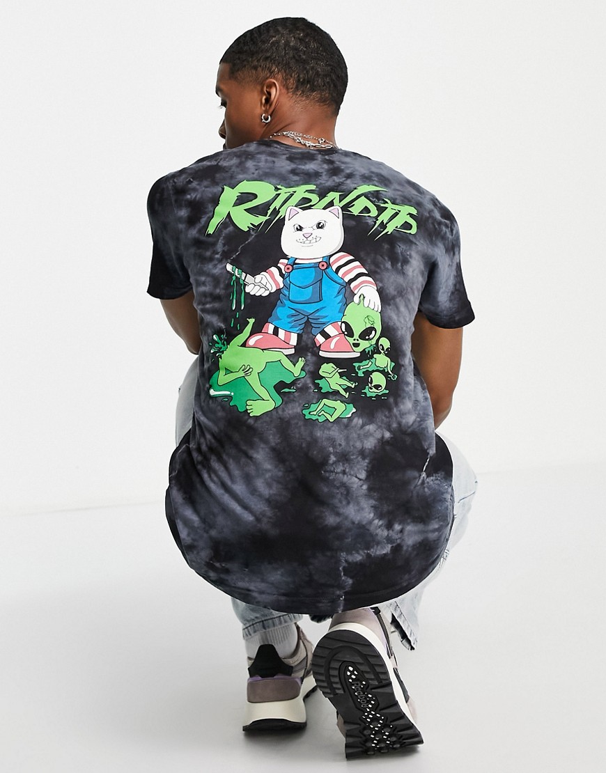 RIPNDIP childs play back print t-shirt in washed black