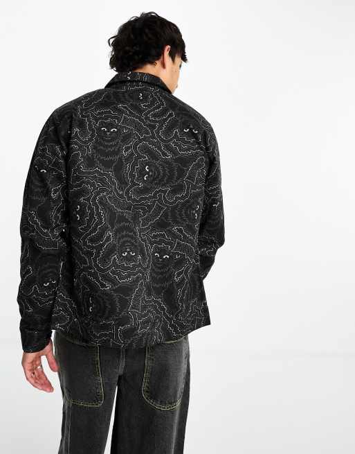 RIPNDIP coach jacket in black with all-over cat print (Part of a set), 3 of 4