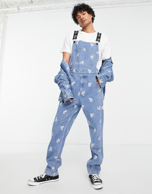 RIPNDIP dance party denim overalls in blue