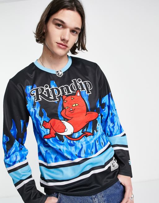 RIPNDIP Devil Baby Black & Blue Hockey Jersey