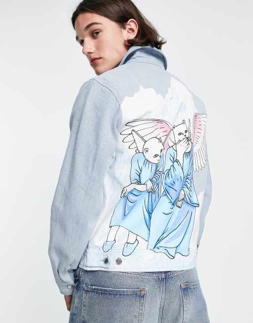 RIPNDIP heaven and hell denim jacket in blue